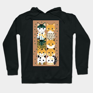 Polka Dot Purr-sistence: Resilient Cat Design Hoodie